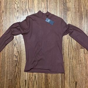 Abercrombie Maroon Soft Essentials Ribbed Turtleneck